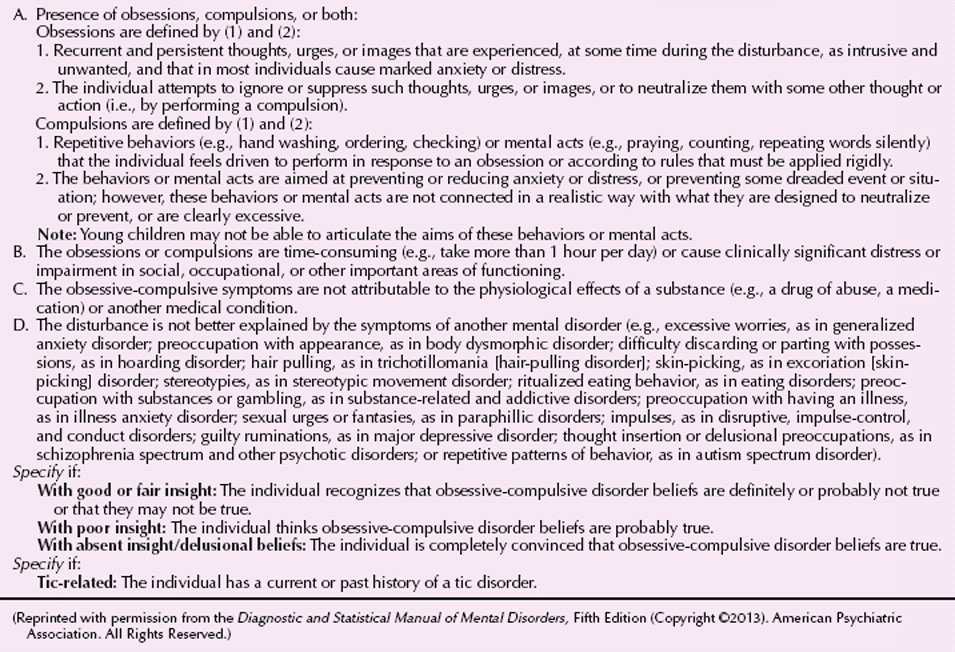 Obsessive Compulsive And Related Disorders Neupsy Key