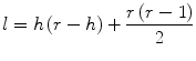 
$$ l= h\left( r- h\right)+\frac{r\left( r-1\right)}{2} $$
