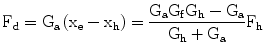 
$$ {\mathrm{F}}_{\mathrm{d}}={\mathrm{G}}_{\mathrm{a}}\left({\mathrm{x}}_{\mathrm{e}}-{\mathrm{x}}_{\mathrm{h}}\right)=\frac{{\mathrm{G}}_{\mathrm{a}}{\mathrm{G}}_{\mathrm{f}}{\mathrm{G}}_{\mathrm{h}}-{\mathrm{G}}_{\mathrm{a}}}{{\mathrm{G}}_{\mathrm{h}}+{\mathrm{G}}_{\mathrm{a}}}{\mathrm{F}}_{\mathrm{h}} $$
