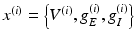 
$${x^{(i)}}= \left\{{{V^{(i)}},g_E^{(i)},g_I^{(i)}}\right\}$$
